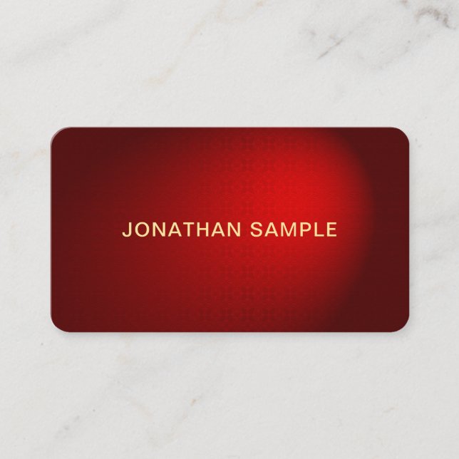 Tarjeta De Visita Elegante negro rojo Damasco de lujo encantador red (Anverso)