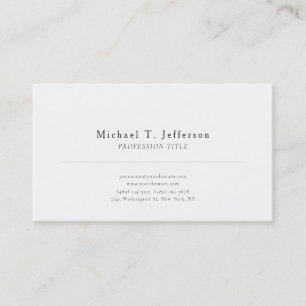 Tarjeta De Visita Elegante negro y blanco moderno minimalista simple