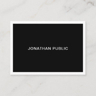 Tarjeta De Visita Elegante Negro Y Blanco Moderno Profesional Simple