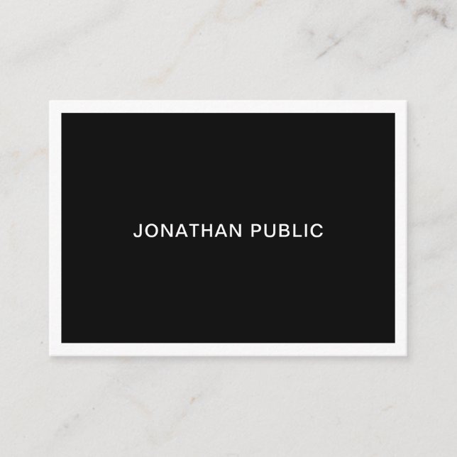 Tarjeta De Visita Elegante Negro Y Blanco Moderno Profesional Simple (Anverso)