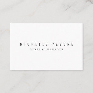 Tarjeta De Visita Elegante Negro y Blanco Simple Sencillo Profesiona