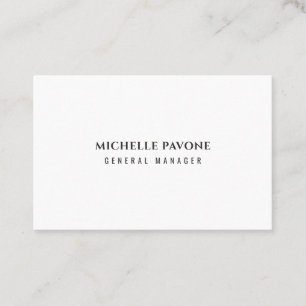 Tarjeta De Visita Elegante Negro y Blanco Simple Sencillo Profesiona