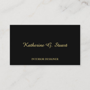 Tarjeta De Visita Elegante negro y dorado
