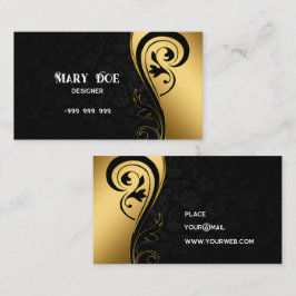 Tarjeta De Visita Elegante negro y oro