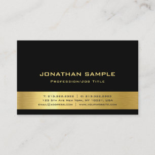 Tarjeta De Visita Elegante negro y oro moderno lujoso sencillo