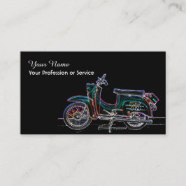 Tarjeta De Visita Elegante neón Pop-Art Retro Moto