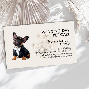 Tarjeta De Visita Elegante Noche de Boda de Bulldog Francés