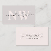 Elegante nombre de monograma rosa minimalista