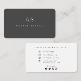 Tarjeta De Visita Elegante Nombre Profesional Simple Emplear Título 