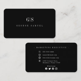 Tarjeta De Visita Elegante Nombre Profesional Simple Emplear Título 