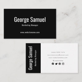 Tarjeta De Visita Elegante Nombre Profesional Simple Emplear Título 