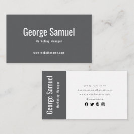 Tarjeta De Visita Elegante Nombre Profesional Simple Título del Trab