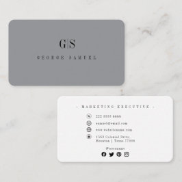 Tarjeta De Visita Elegante Nombre Profesional Simple Título del Trab
