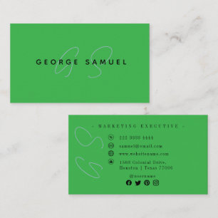 Tarjeta De Visita Elegante Nombre Profesional Simple Título del Trab