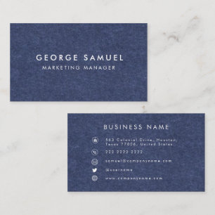 Tarjeta De Visita Elegante Nombre Profesional Simple Título del Trab