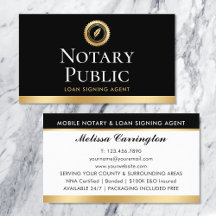 Elegante Notary Loan Siging Agent Gold Black