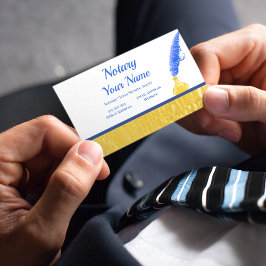 Tarjeta De Visita Elegante Notary Loan Siging Agent Gold Border