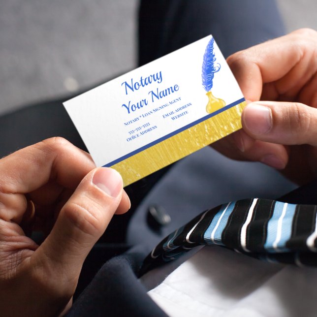 Tarjeta De Visita Elegante Notary Loan Siging Agent Gold Border (Subido por el creador)