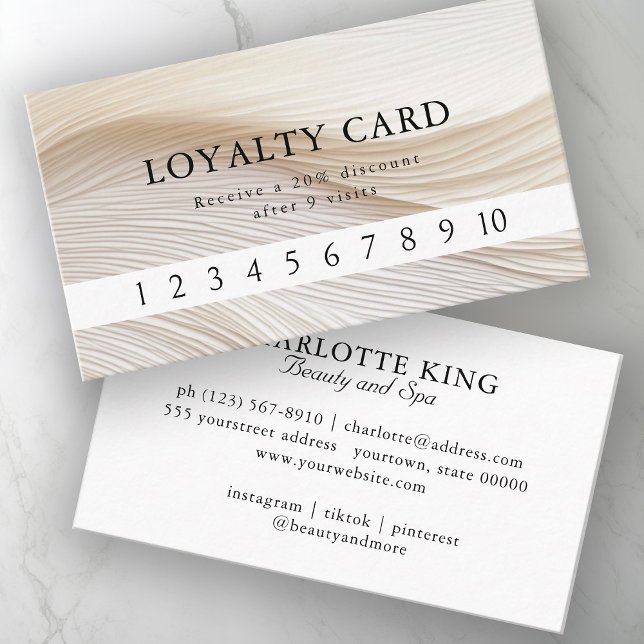 Tarjeta De Visita Elegante, olas, salón, lealtad (Subido por el creador)