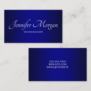 Tarjeta De Visita Elegante Ombre Azul Marino