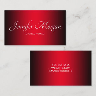 Tarjeta De Visita Elegante Ómbre Negro y Rojo