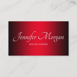 Tarjeta De Visita Elegante Ómbre Negro y Rojo