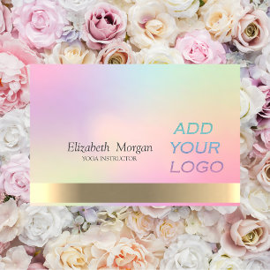 Tarjeta De Visita Elegante Ombú Holográfico Agrega tu Logotipo