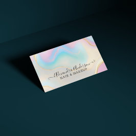 Tarjeta De Visita Elegante Opal Gold Details Rainbow