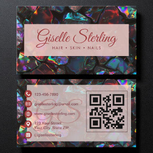 Tarjeta De Visita Elegante Óptica Óptica Gemstone moderno Código QR