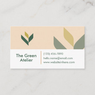 Tarjeta De Visita Elegante Orgánico Natural Suave Estético Beige Cál