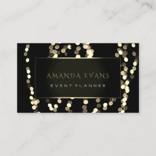 Tarjeta De Visita Elegante organizador de eventos blanco negro Spark