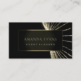 Tarjeta De Visita Elegante organizador de eventos negro con marco de