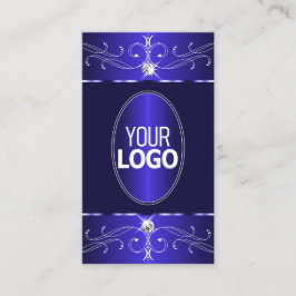 Tarjeta De Visita Elegante Ornamentos Royal Blue Ornate con Moda de 