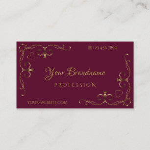 Tarjeta De Visita Elegante ornato de oro rincones ornamentales de Bo