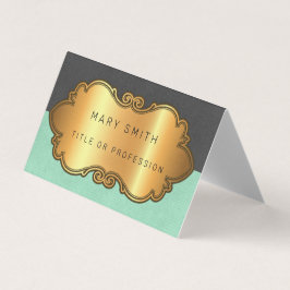 Tarjeta De Visita Elegante oro de cuero moderno