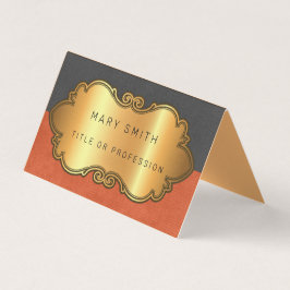 Tarjeta De Visita Elegante oro de cuero moderno