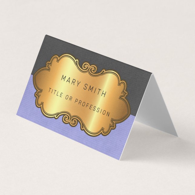 Tarjeta De Visita Elegante oro de cuero moderno (Anverso)