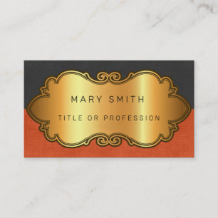 Tarjeta De Visita Elegante oro de cuero moderno
