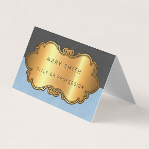 Tarjeta De Visita Elegante oro de cuero moderno