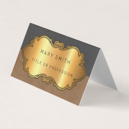 Tarjeta De Visita Elegante oro de cuero moderno