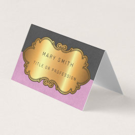 Tarjeta De Visita Elegante oro de cuero moderno