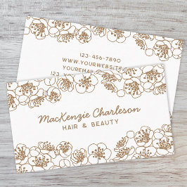Tarjeta De Visita Elegante oro floral