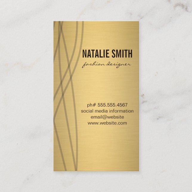 Tarjeta De Visita Elegante oro metálico (Anverso)
