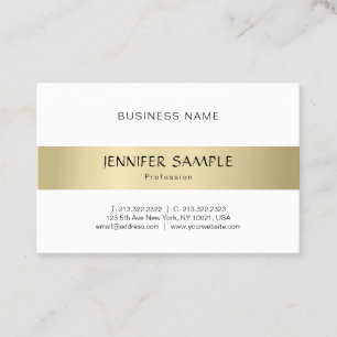 Tarjeta De Visita Elegante Oro Profesional Sencillo Moderno Plano