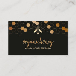 Tarjeta De Visita Elegante oro Pure Raw Honey Apiary Honeycomb