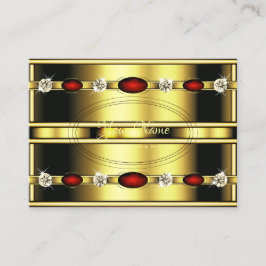 Tarjeta De Visita Elegante oro real y mármol rojo con diamantes