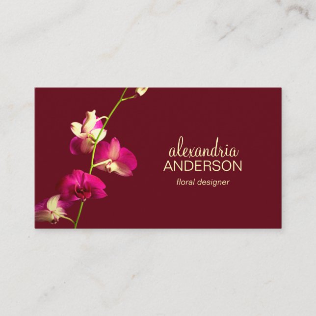 Tarjeta De Visita Elegante orquídea (Anverso)