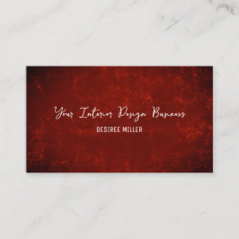 Tarjeta De Visita Elegante País de Textura Roja Oscura Rústica