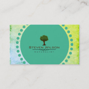 Tarjeta De Visita Elegante paisaje de jardín de arena verde árbol