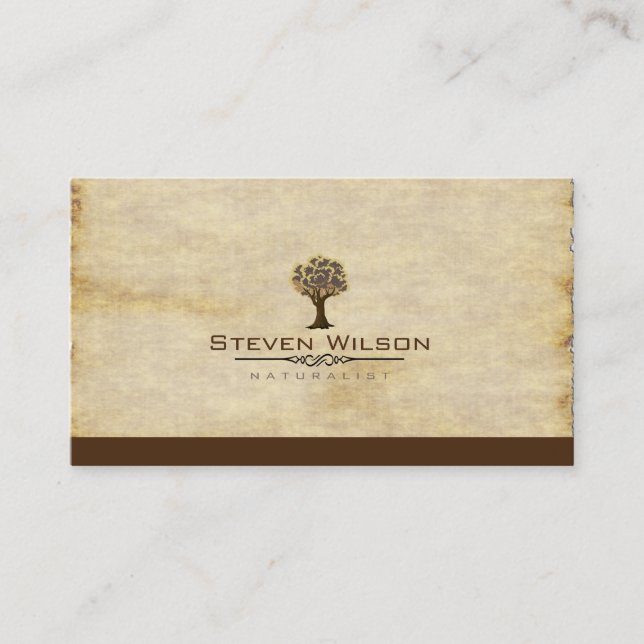 Tarjeta De Visita Elegante paisaje de jardín de arena verde árbol (Anverso)
